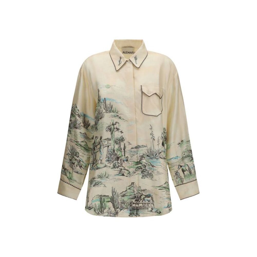 Alemais Beige Silk Women's Blouse